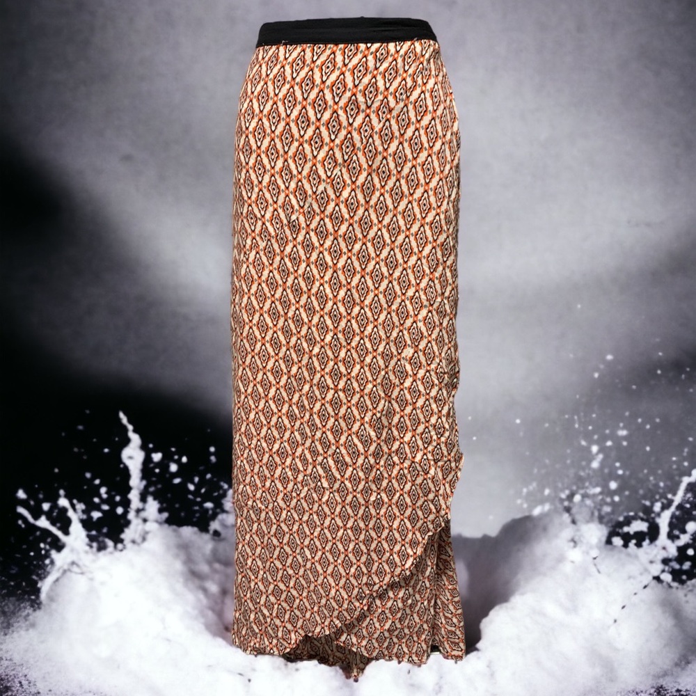 Caroline Morgan elegant wrap around skirt in Aztec pattern in gorgeous colours - Picture 1 of 6